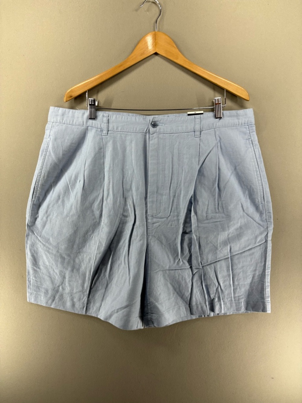 Retro Tommy Hilfiger Men Short Relaxed Linen/Cotton Size 40 Blue